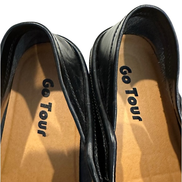 Go Tour black mens leather loafer casual slip on business casual euro 46 us 12.5 - Picture 4 of 6